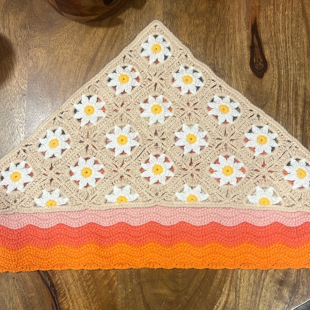 2 crochet head scarf (bandana) never worn. Super cute!!!!